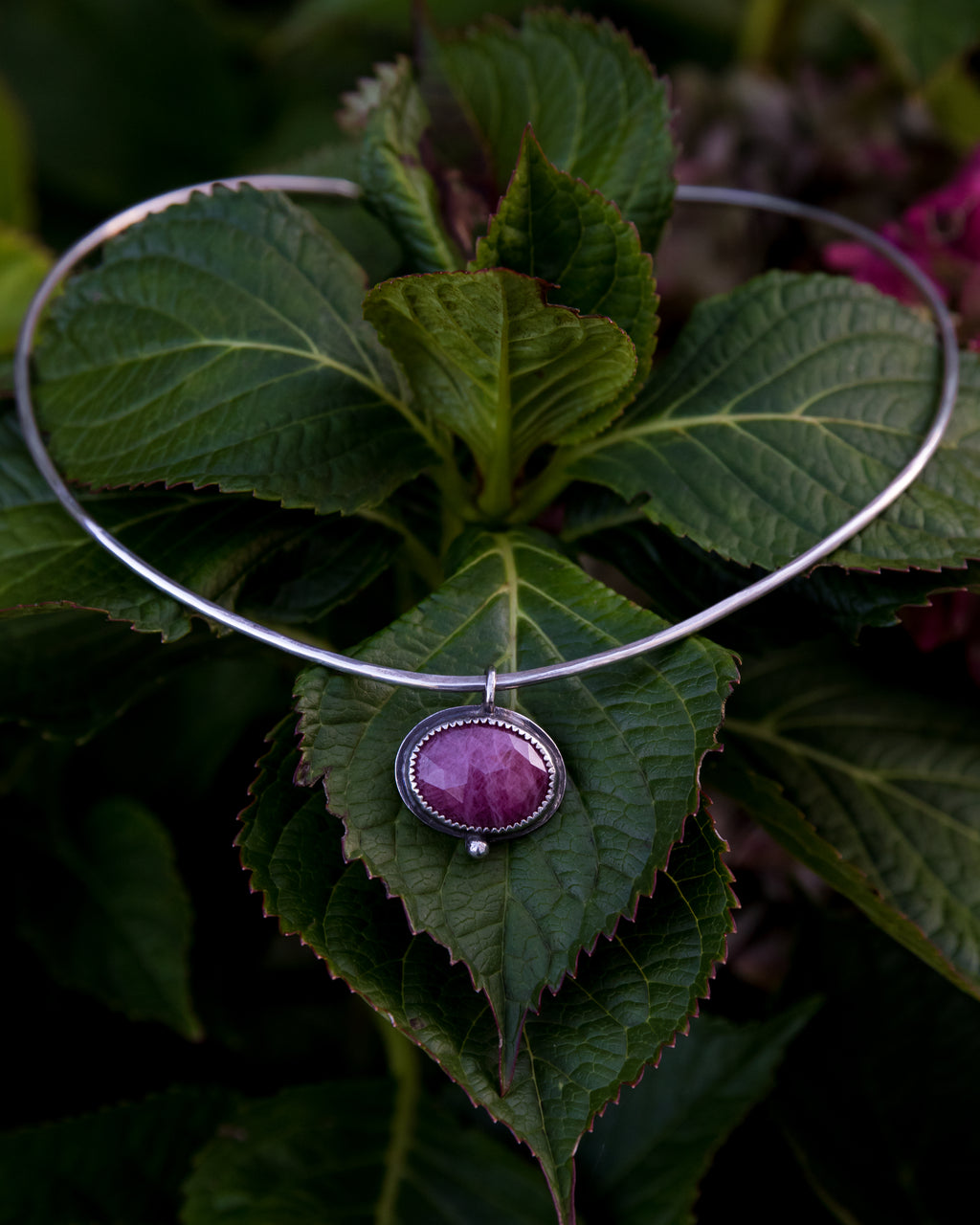 Ruby Halo Necklace
