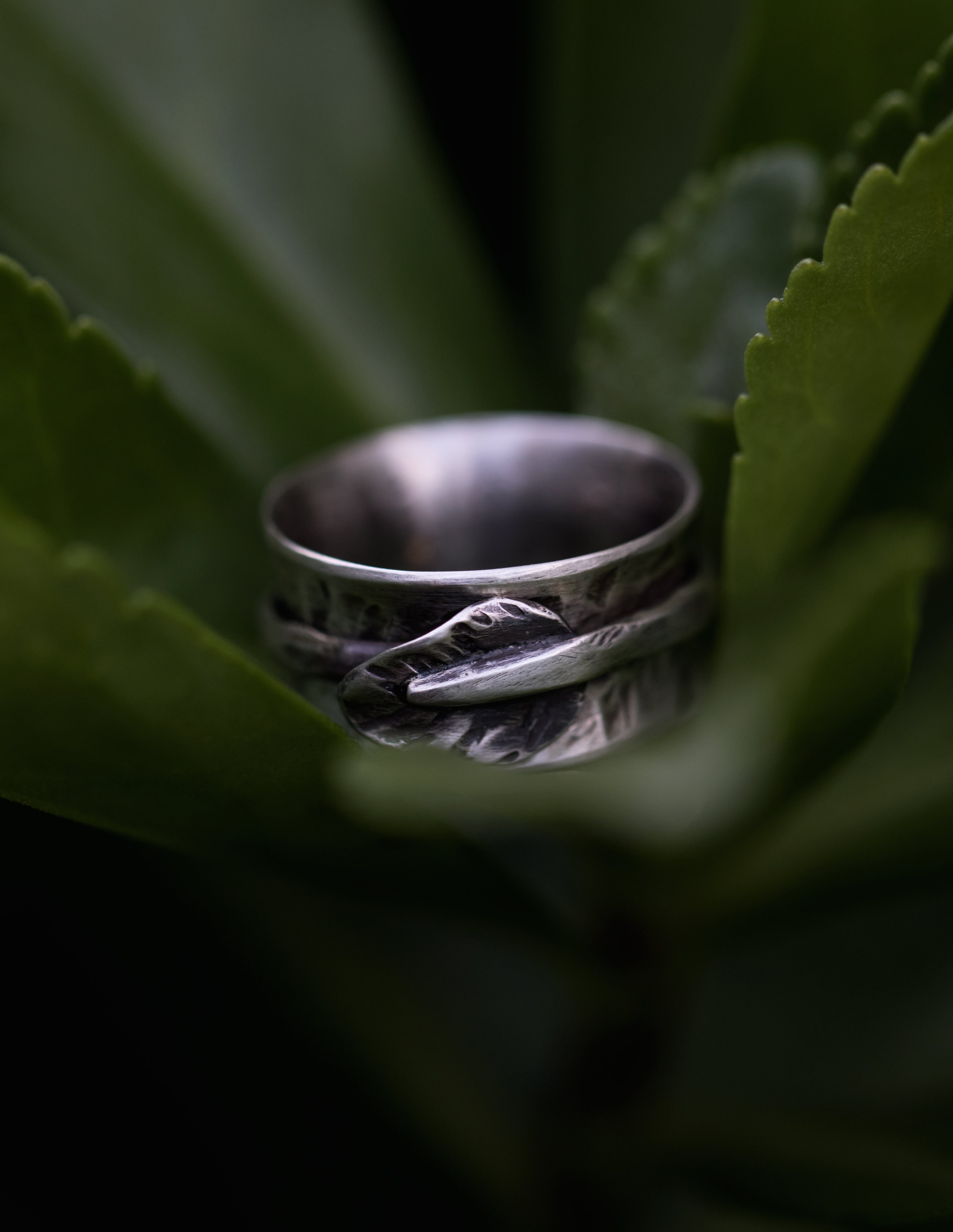 Handmade Leaf Spinner Ring