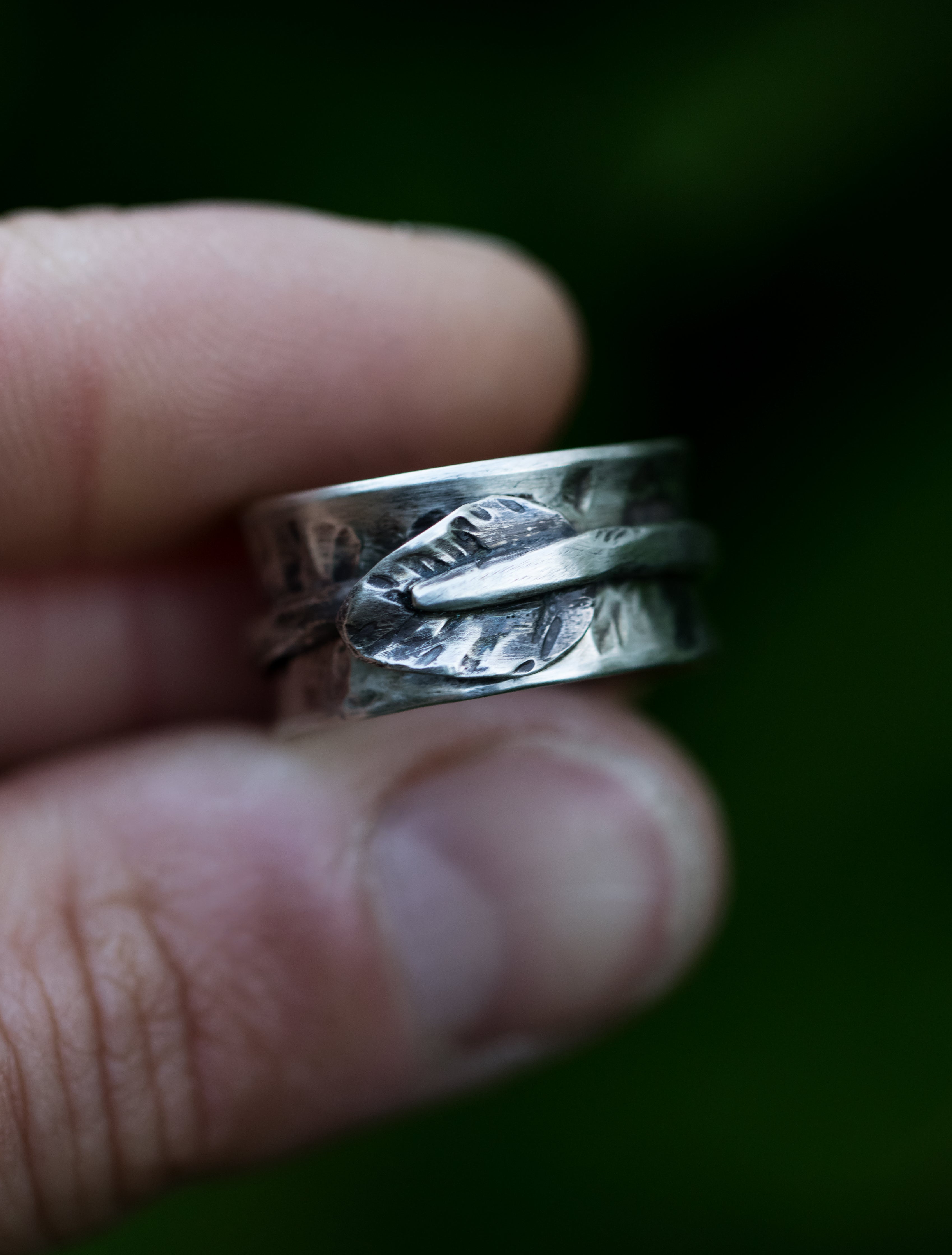 Handmade Leaf Spinner Ring