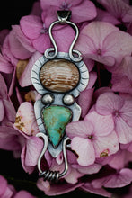 Load image into Gallery viewer, Palm Wood and Turquoise Pendant