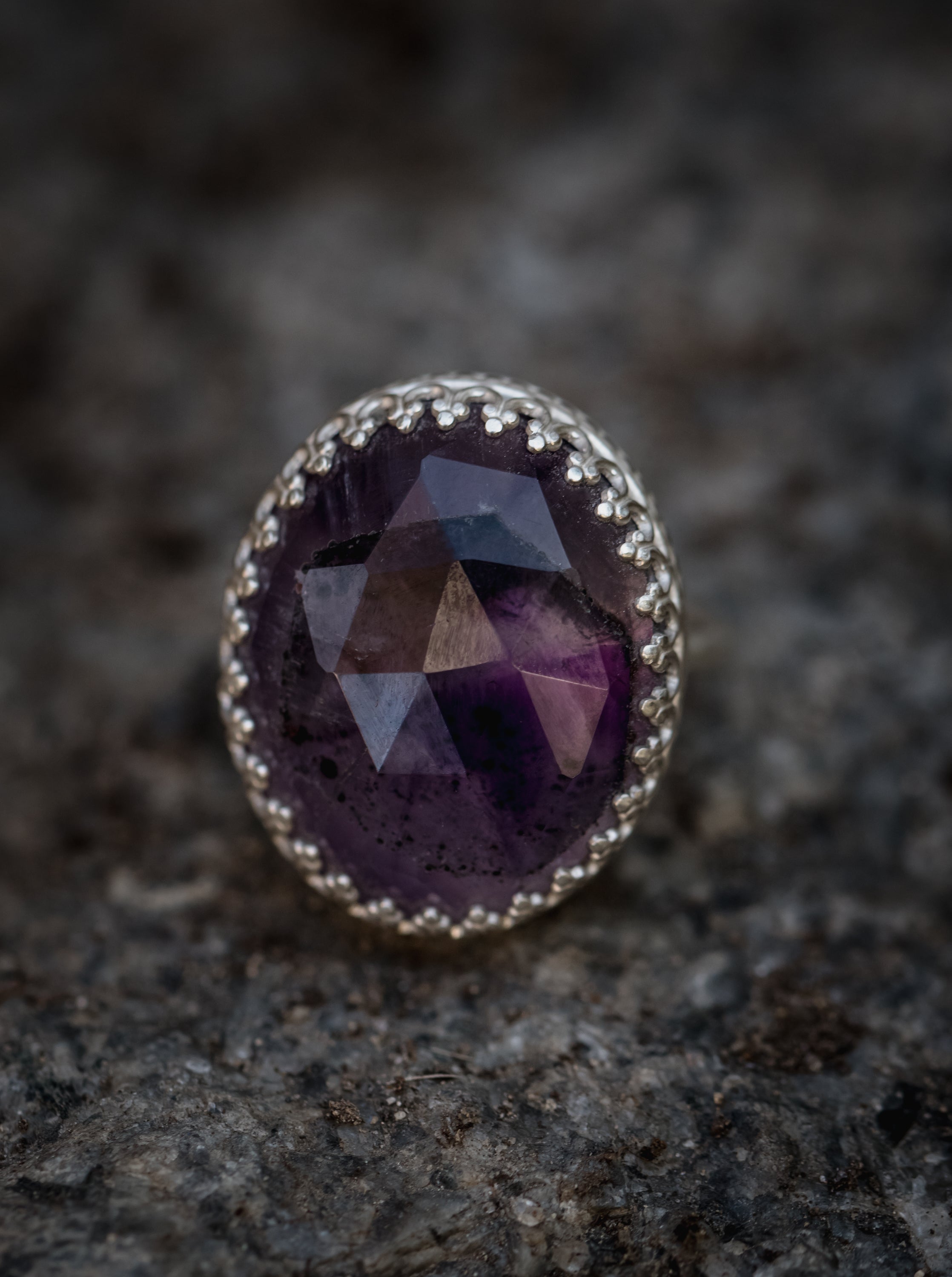 Atomic Amethyst Ring