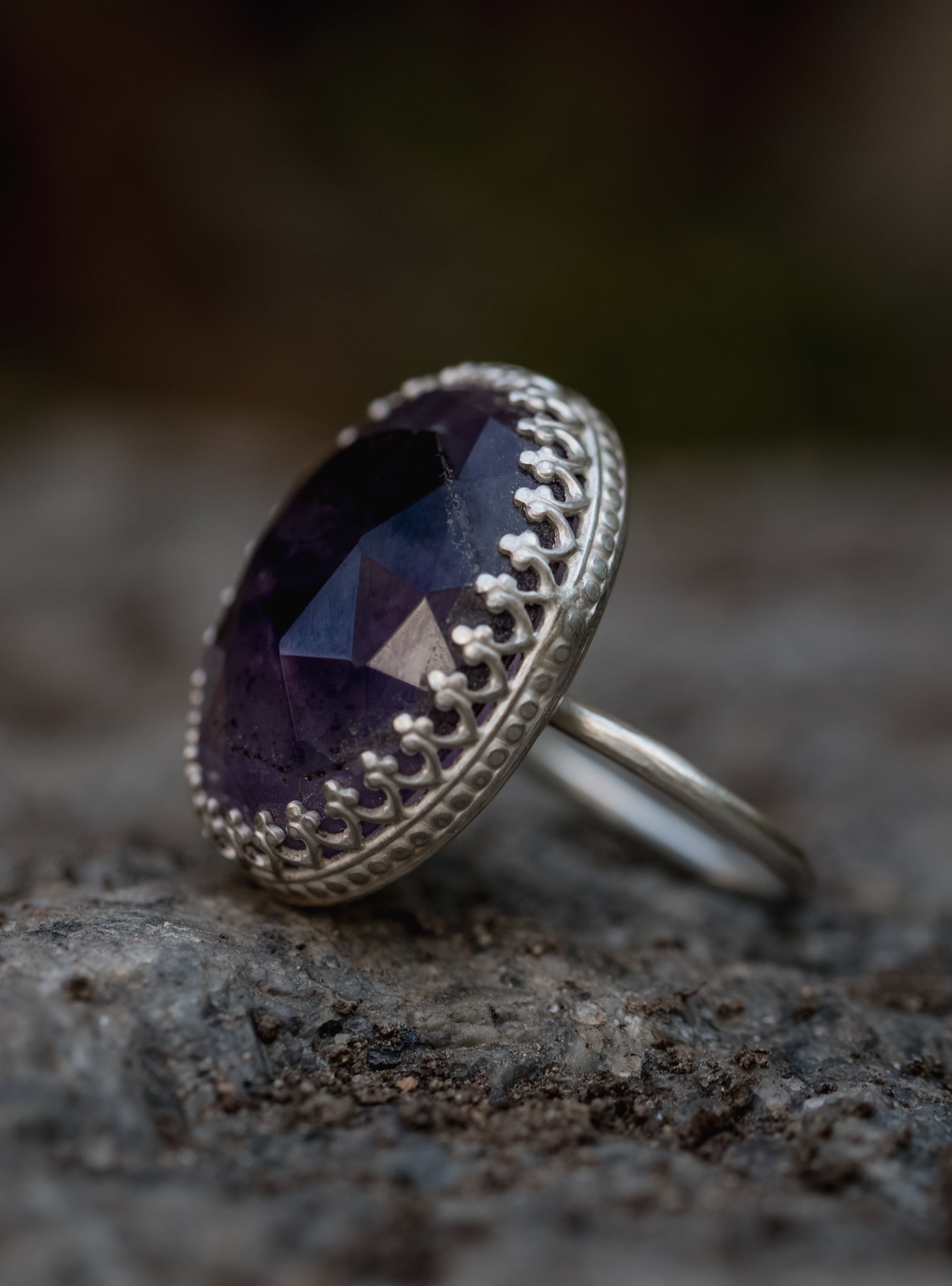 Atomic Amethyst Ring