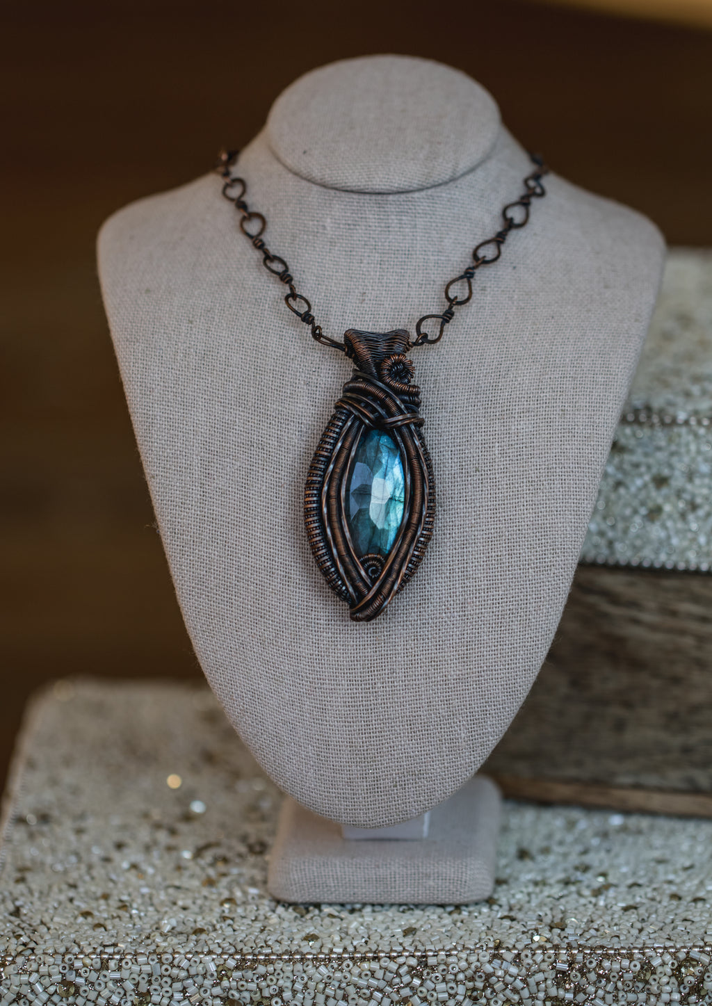 Blue Labradorite Amulet