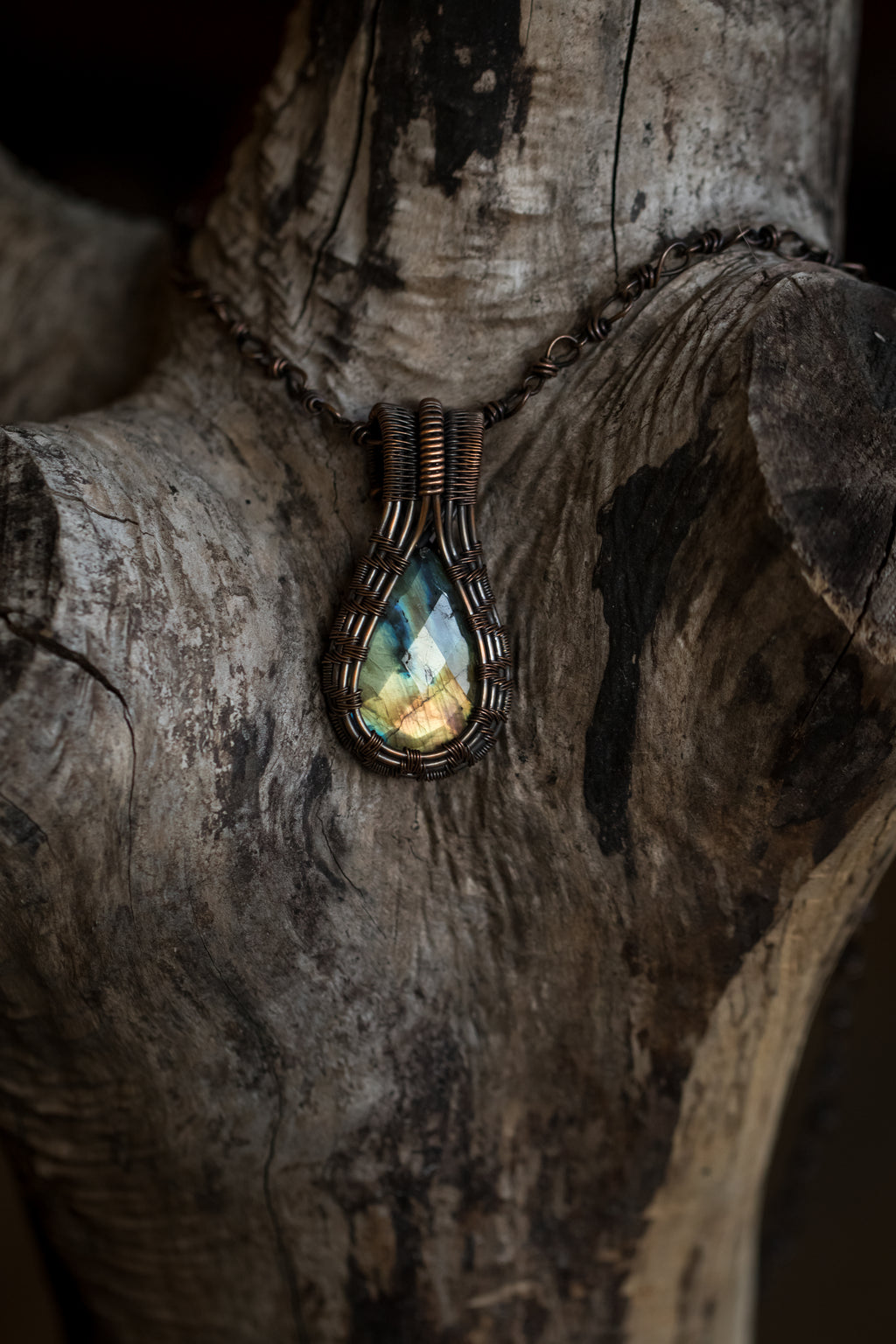 Woven Labradorite Amulet