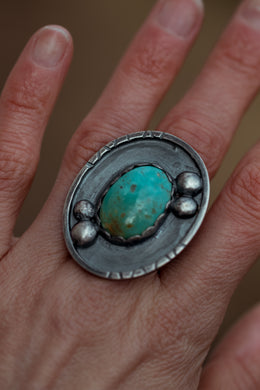 Turquoise Oval Statement Ring