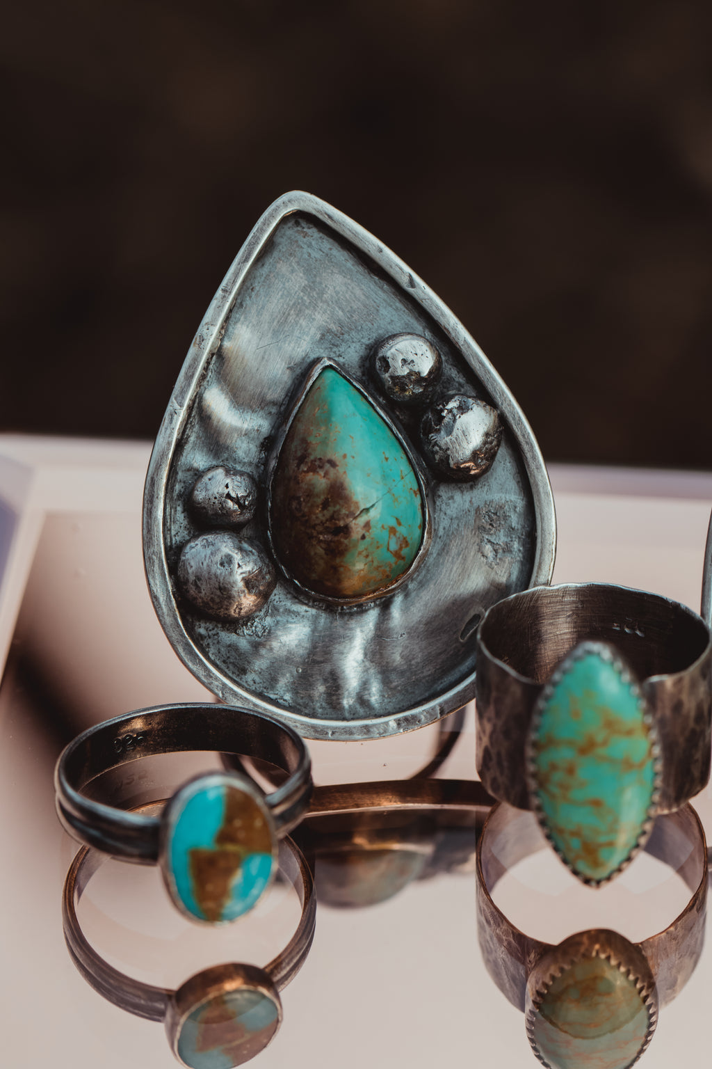 Turquoise Teardrop Statement Ring