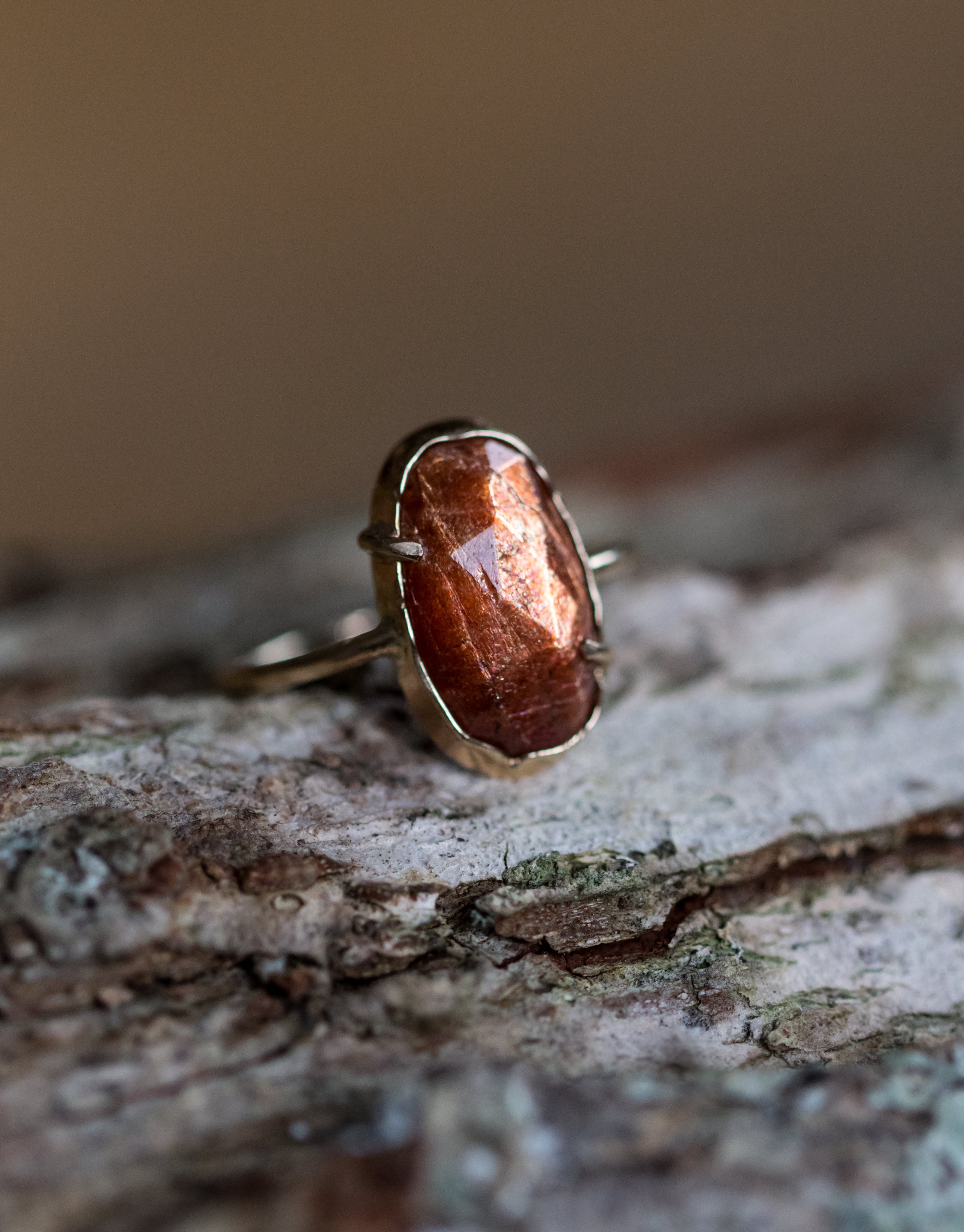 Sunstone in 14k gold