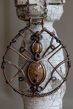 Palm Wood & Jasper Warrior Pendant