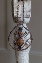 Palm Wood & Jasper Warrior Pendant