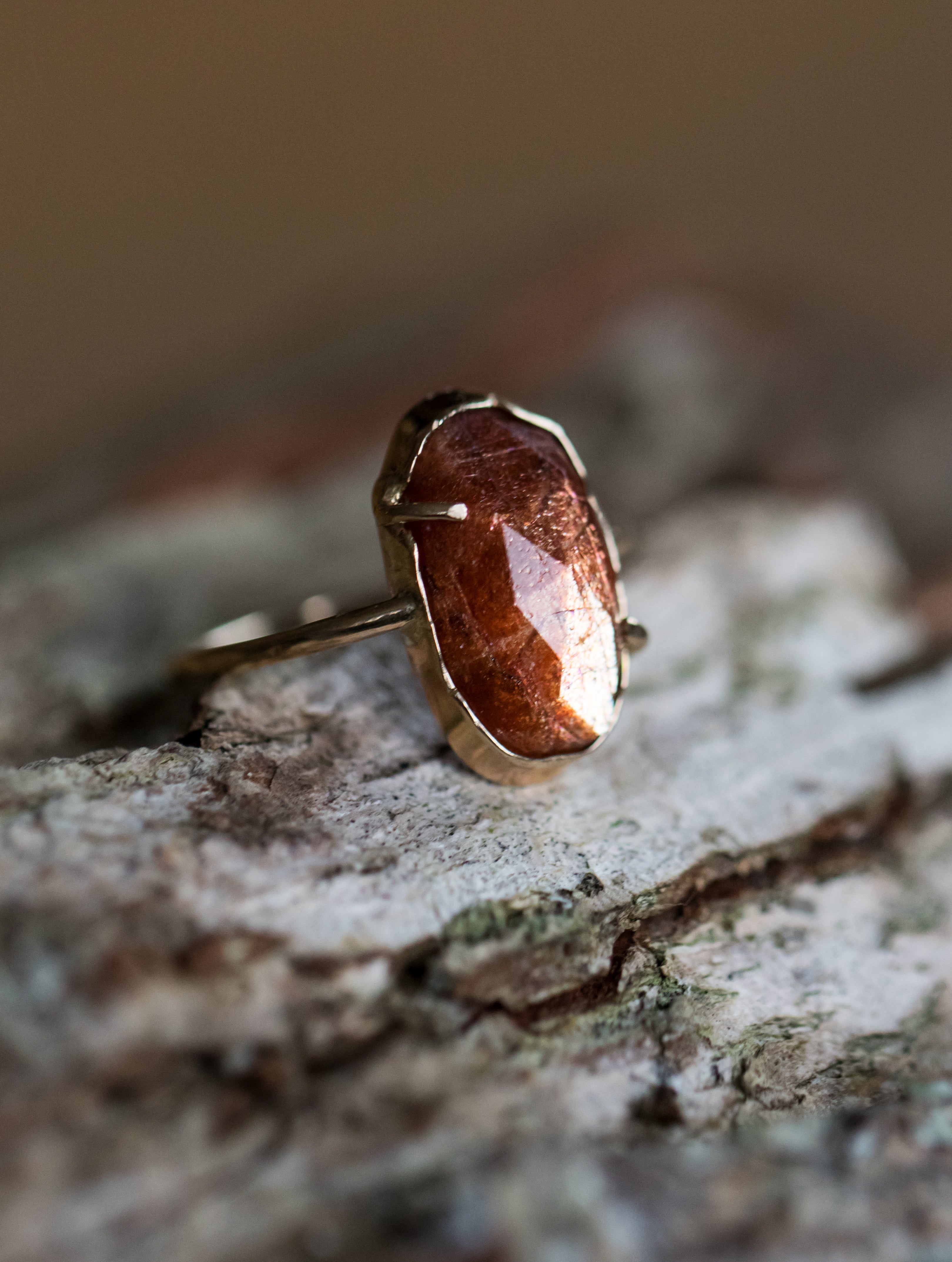 Sunstone in 14k gold