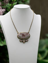 Load image into Gallery viewer, Crazy Lace with Morganite in Brass