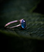 Blue Kyanite Hammered Band