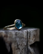 Blue Kyanite Hammered Band