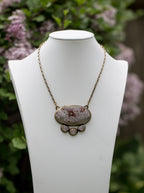 Crazy Lace with Morganite in Brass